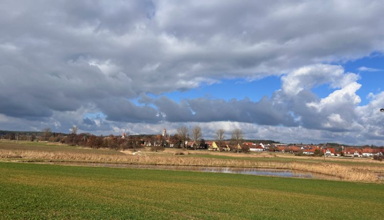 Frühlingswetter am 17. Februar 2024 in Bechhofen südlich von Ansbach. Foto: Hans-Martin Goede