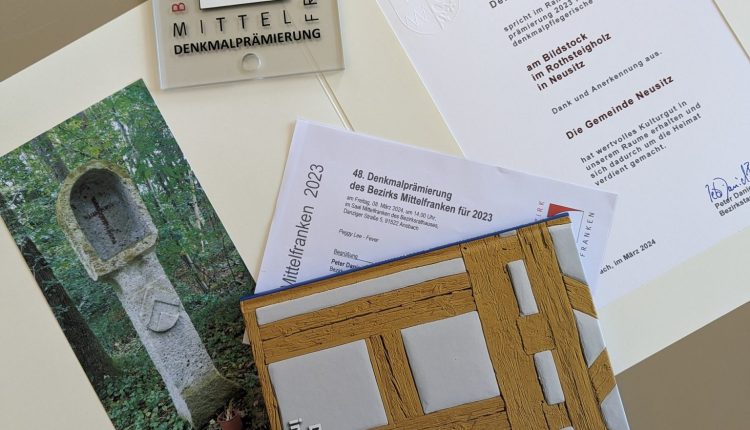 Wegstock der Gemeinde Neusitz wurde vom Bezirk Mittelfranken prämiert.