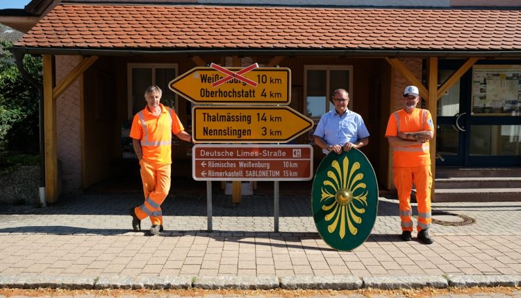 Neue Ausschilderung der Limes-Straße im Landkreis Weißenburg-Gunzenhausen